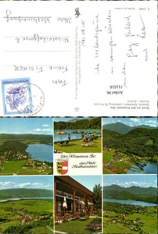 711618 Mehrbild AK Rund im Klopeiner See Seelach Badeleben Unterburg St Kanzian