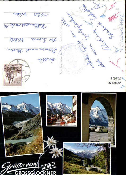 711621 Mehrbild AK Großglockner Heiligenblut Hochalpenstraße Franz-Josefshöhe Parkplatz