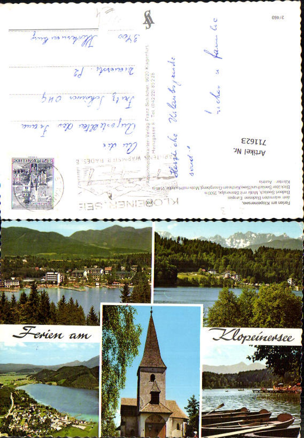 711623 Mehrbild AK Klopeinersee Seelach Motiv m. Steineralpe Kirche a. Georgibergl St Kanzin am Klopeinersee