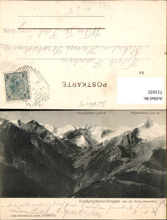 711632 Heiligenblut Großglockner-Gruppe v. d. Schmittenhöhe an Strohschneider Wien