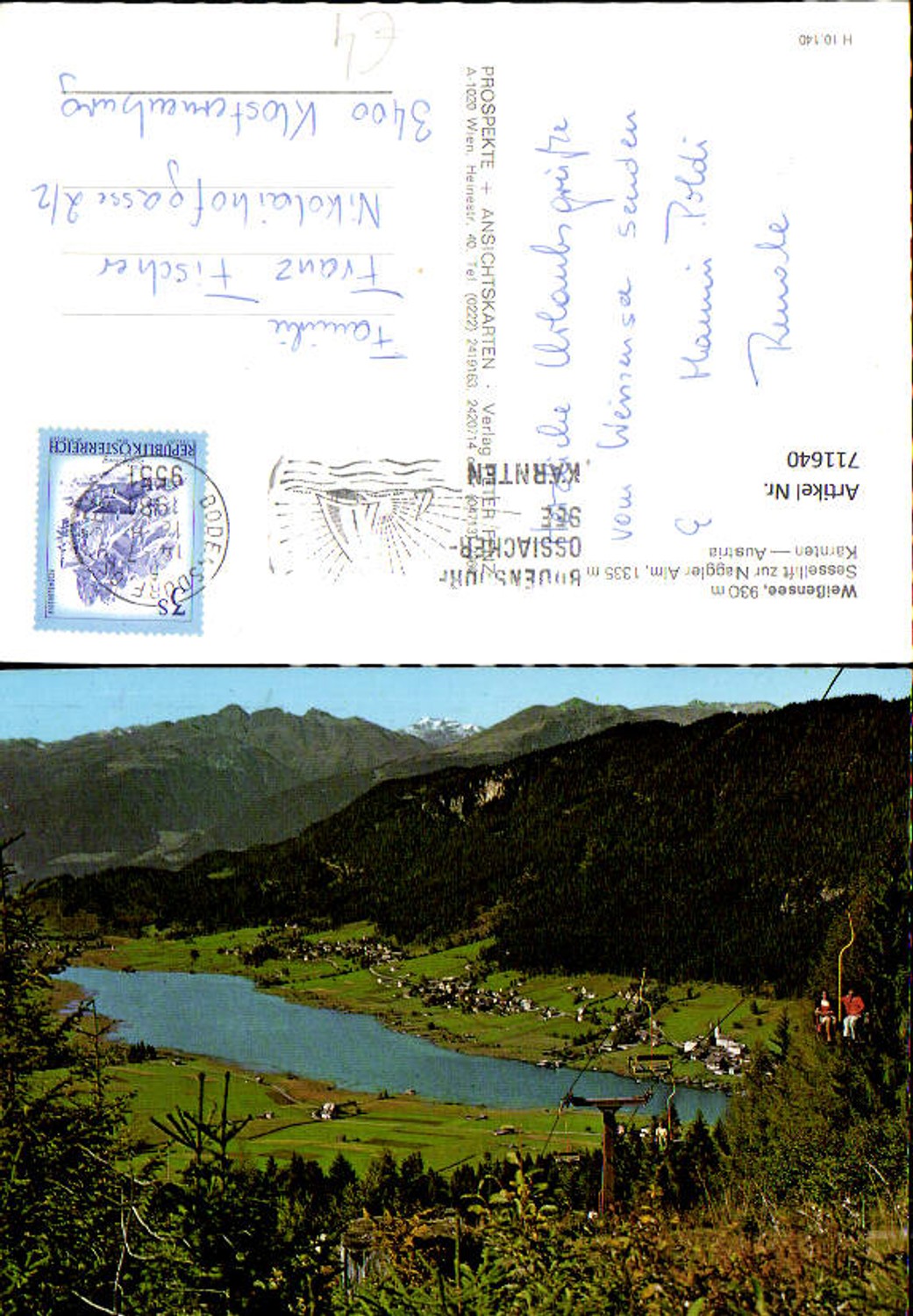 711640 Weißensee Sessellift zur Naggler-Alm Bodensdorf Ossiachersee