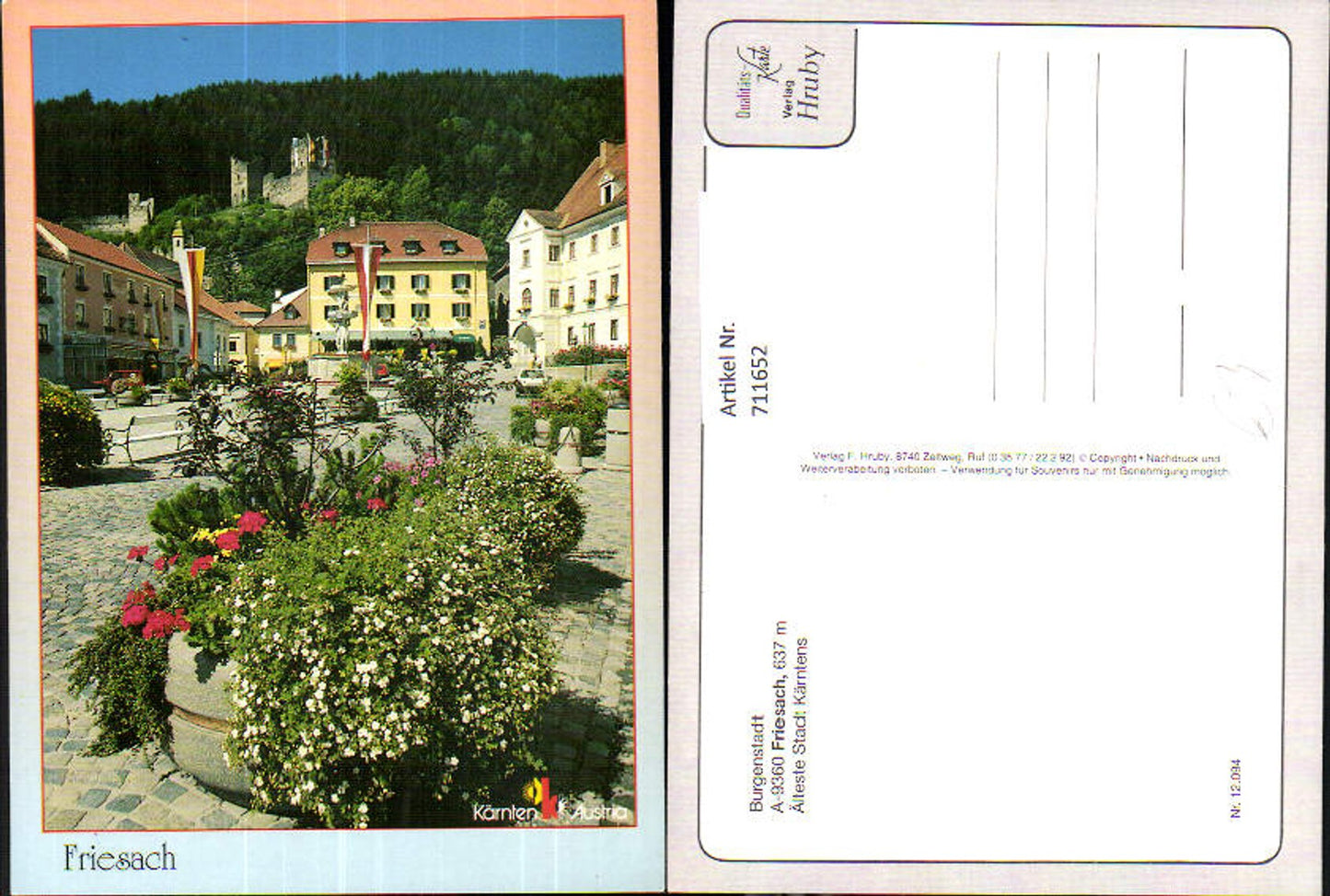 711652 Friesach i. Kärnten Ortsansicht m. Burg i. Hintergrund