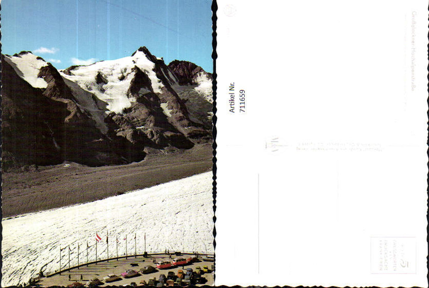 711659 Heiligenblut Großglockner Hochalpenstraße Parkplatz Freiwandeck geg. Glockner VW Bully VW Käfer