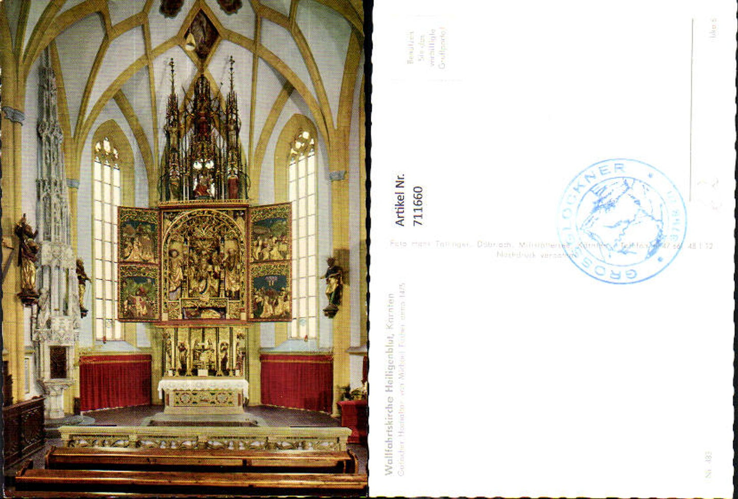 711660 Heiligenblut Wallfahrtskirche Innen Gotischer Hochaltar v. Pacher