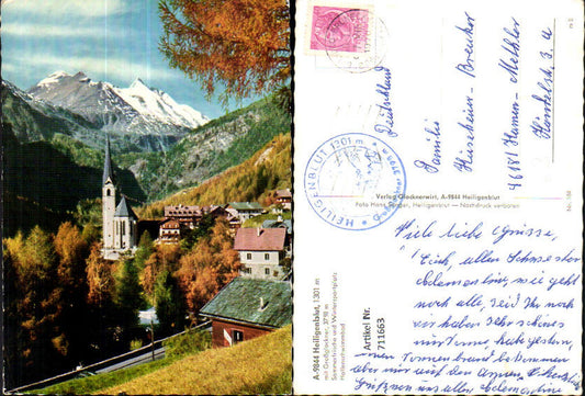 711663 Heiligenblut mit Großglockner Kirche u. Großglockner Ansicht