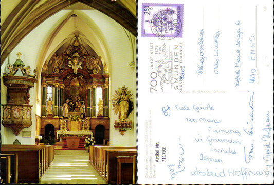 711792 Gmunden a. Traunsee Dreikönigsaltar v. Schwanthaler Pfarrkirche Inneres