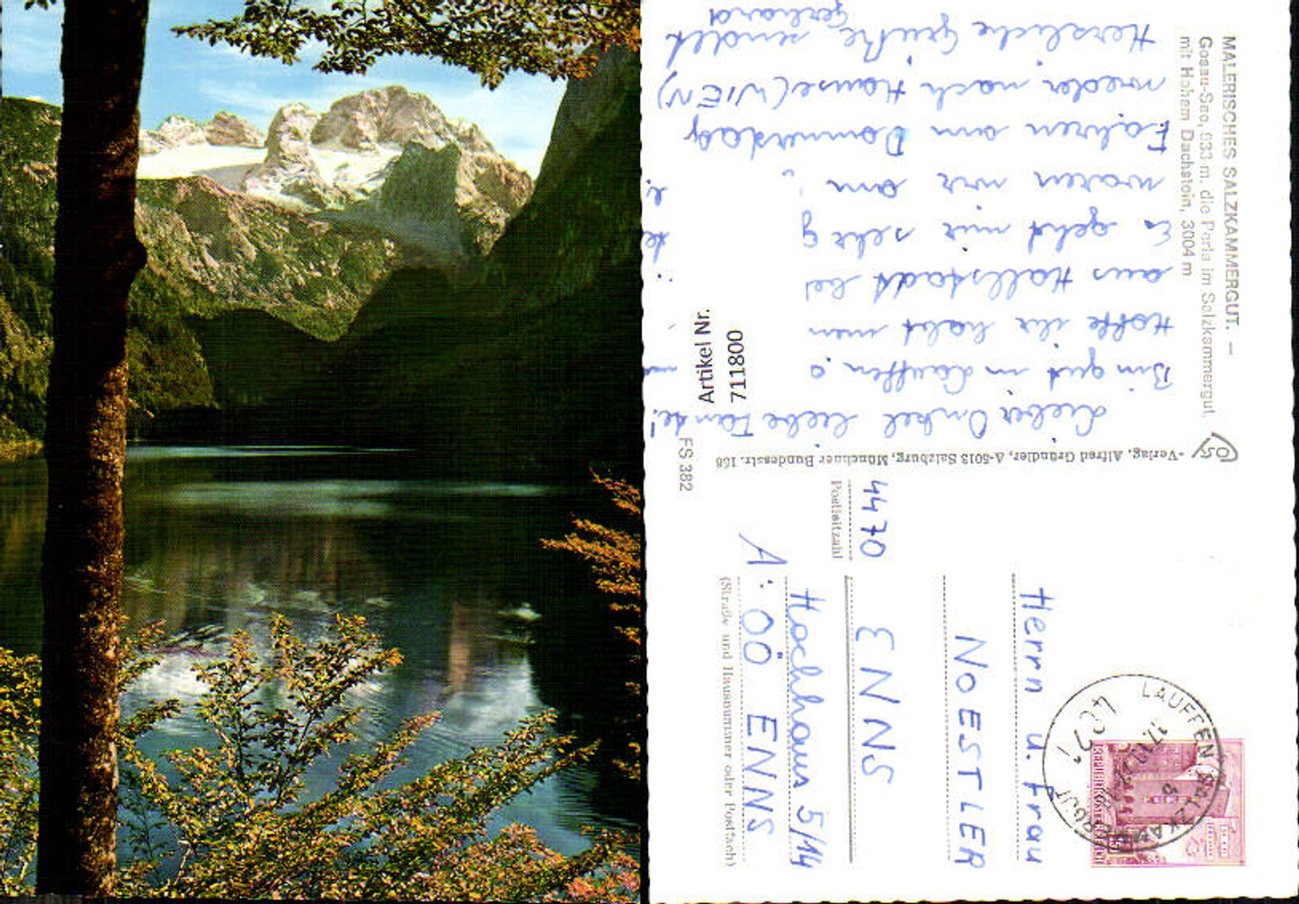 711800 Gosau Gosausee mit Hohem Dachstein
