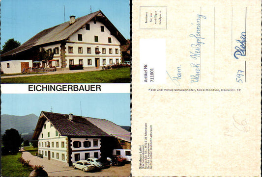 711801 Mehrbild AK Mondsee Gästehaus Lehrl Eichingerbauer VW Käfer