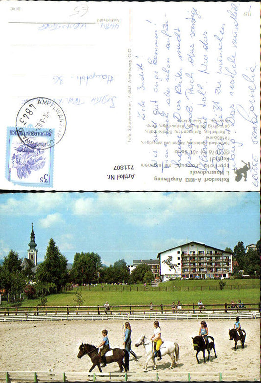 711807 Ampflwang i. Hausruckwald Reiterdorf Reiten Pferde