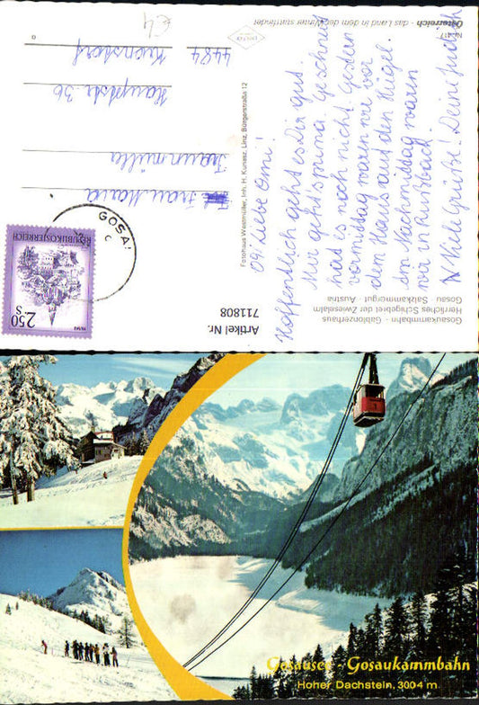 711808 Mehrbild AK Gosau Gosaukammbahn Gablonzerhaus Seilbahn Gondel Wintersport