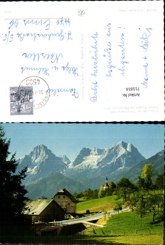 711814 Vorderstoder mit Totem Gebirge Ansicht mit Kirche