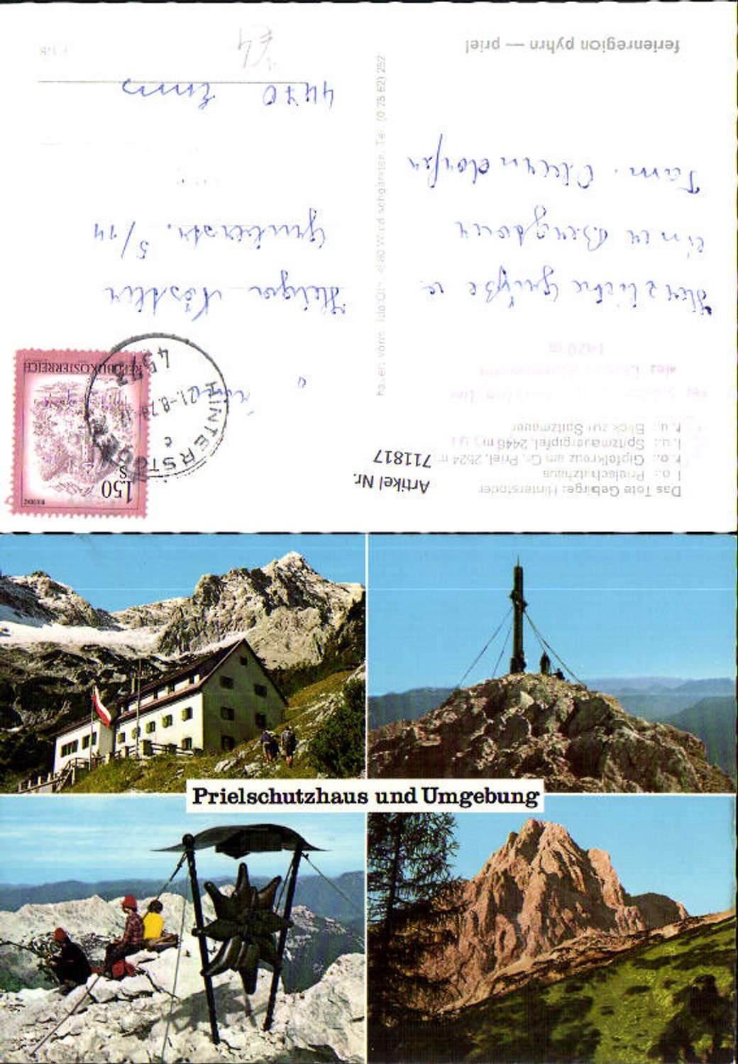 711817 Multi-image AK Hinterstoder Totes Gebirge Prielschutzhaus Spitzmauergipfel Gipfelkreuz a. Gr. Priel