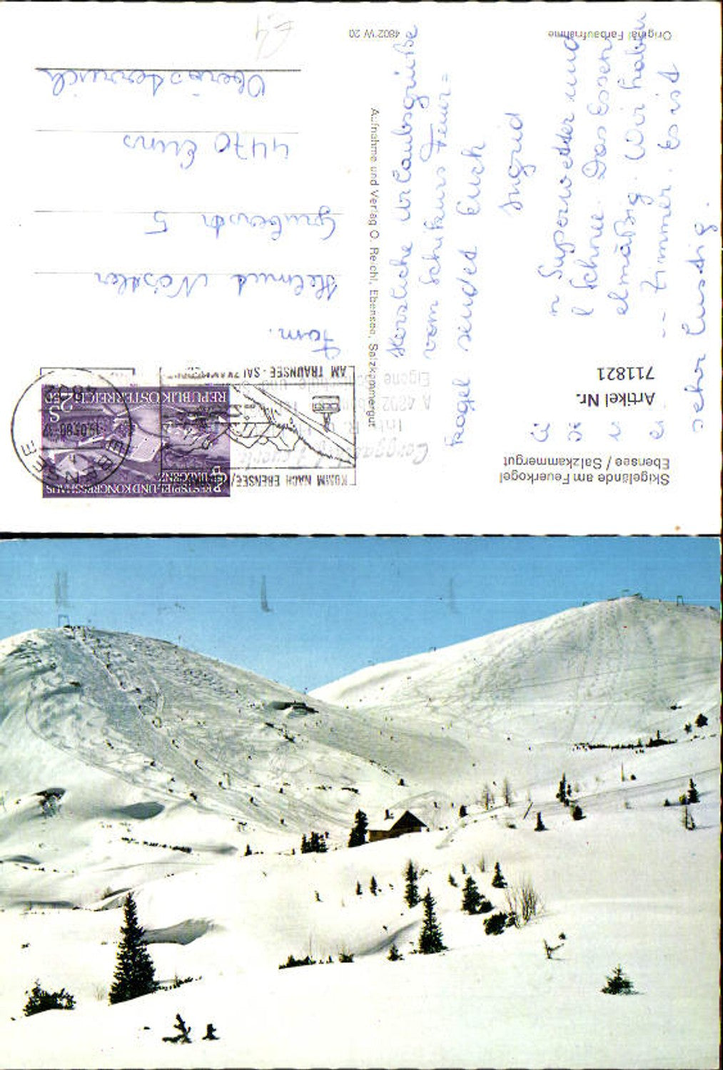 711821 Ebensee Skigelände a. Feuerkogel Wintersport