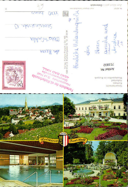 711832 Mehrbild AK Bad Hall Gesamtansicht Kurhaus Hallenbad Musikpavillon im Kurpark
