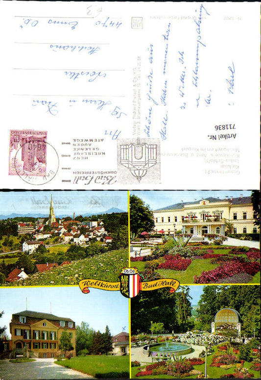 711836 Mehrbild AK Bad Hall Gesamtansicht Kurhaus Justus-Schlößl Musikpavillon im Kurpark