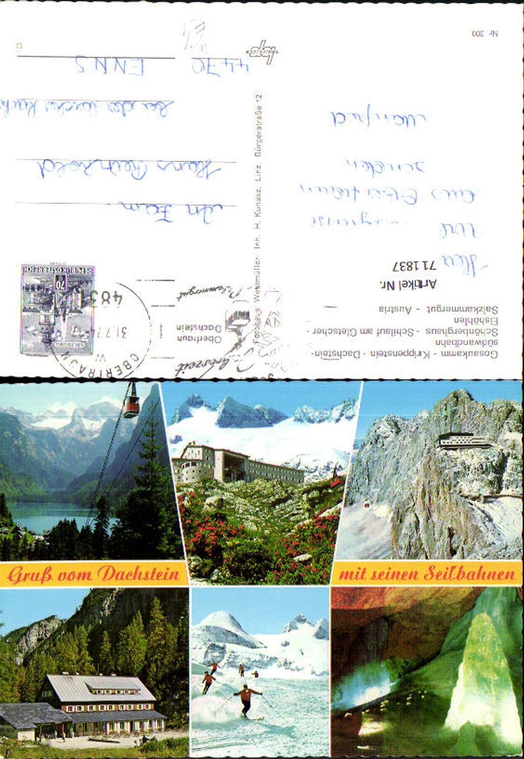 711837 Mehrbild AK Gosau Gosaukamm Krippenstein Obertraun Dachstein Schönberghaus Eishöhlen Seilbahn