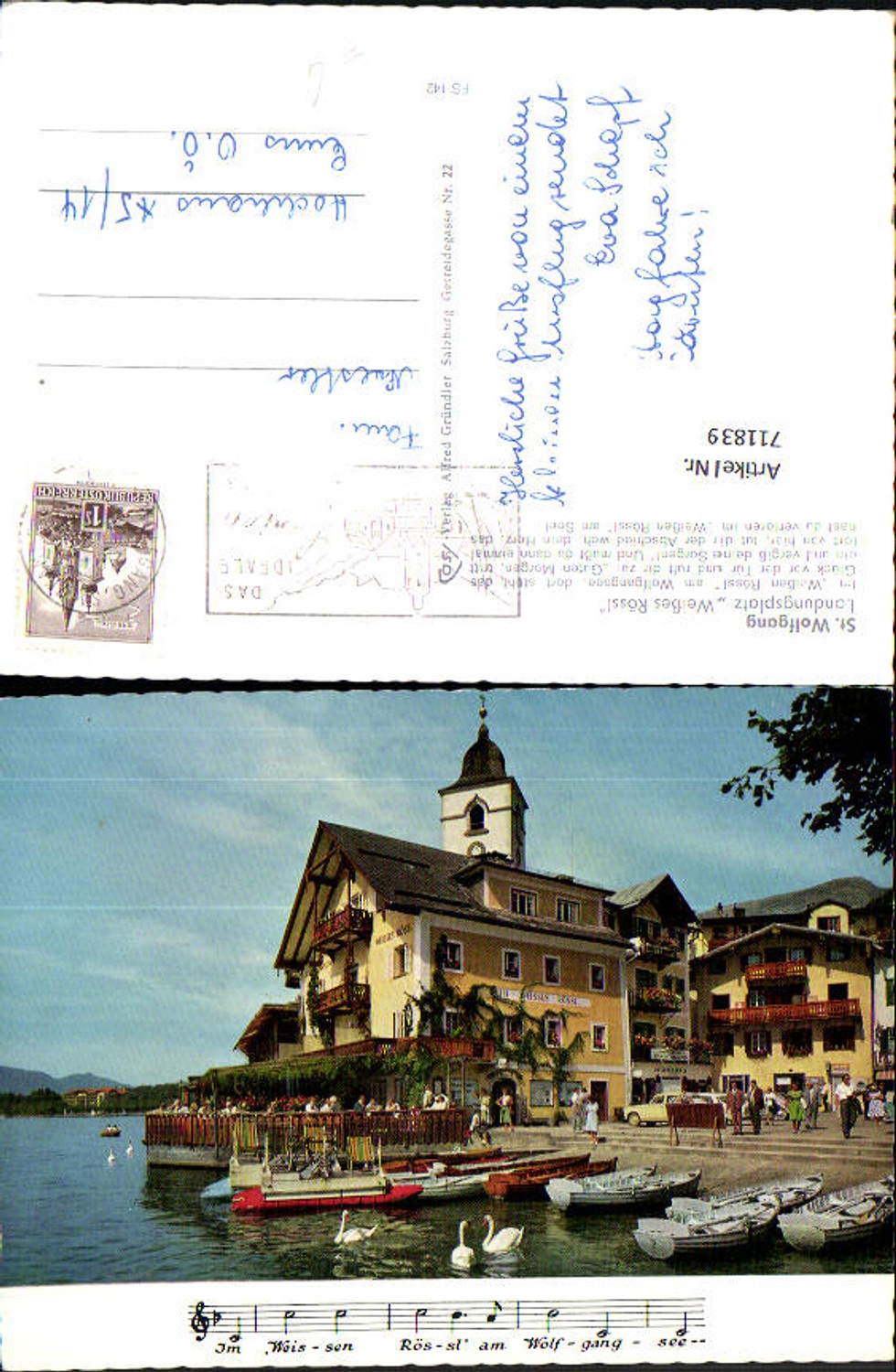 711839 St Wolfgang im Salzkammergut Weissen Rössl Hotel Liedzeile Landungszeile