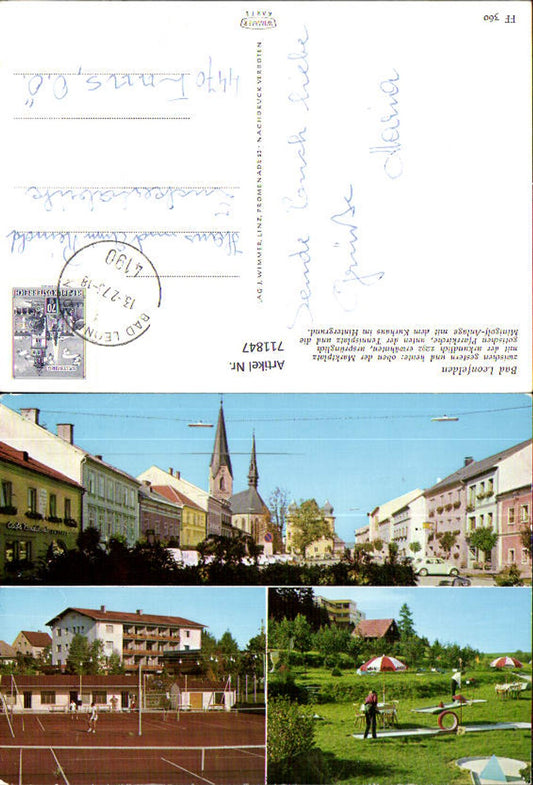711847 Mehrbild AK Bad Leonfelden Marktplatz Tennisplatz Minigolfplatz Sport