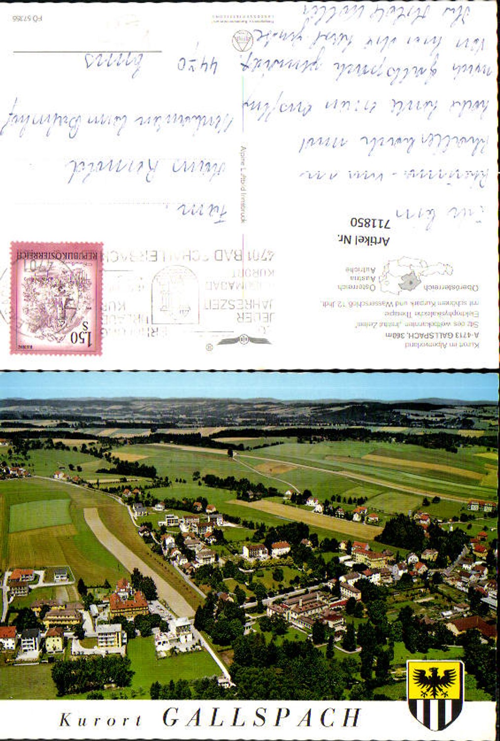 711850 Fliegeraufnahme Gallspach Totale pub Alpine Luftbild FÖ 57355