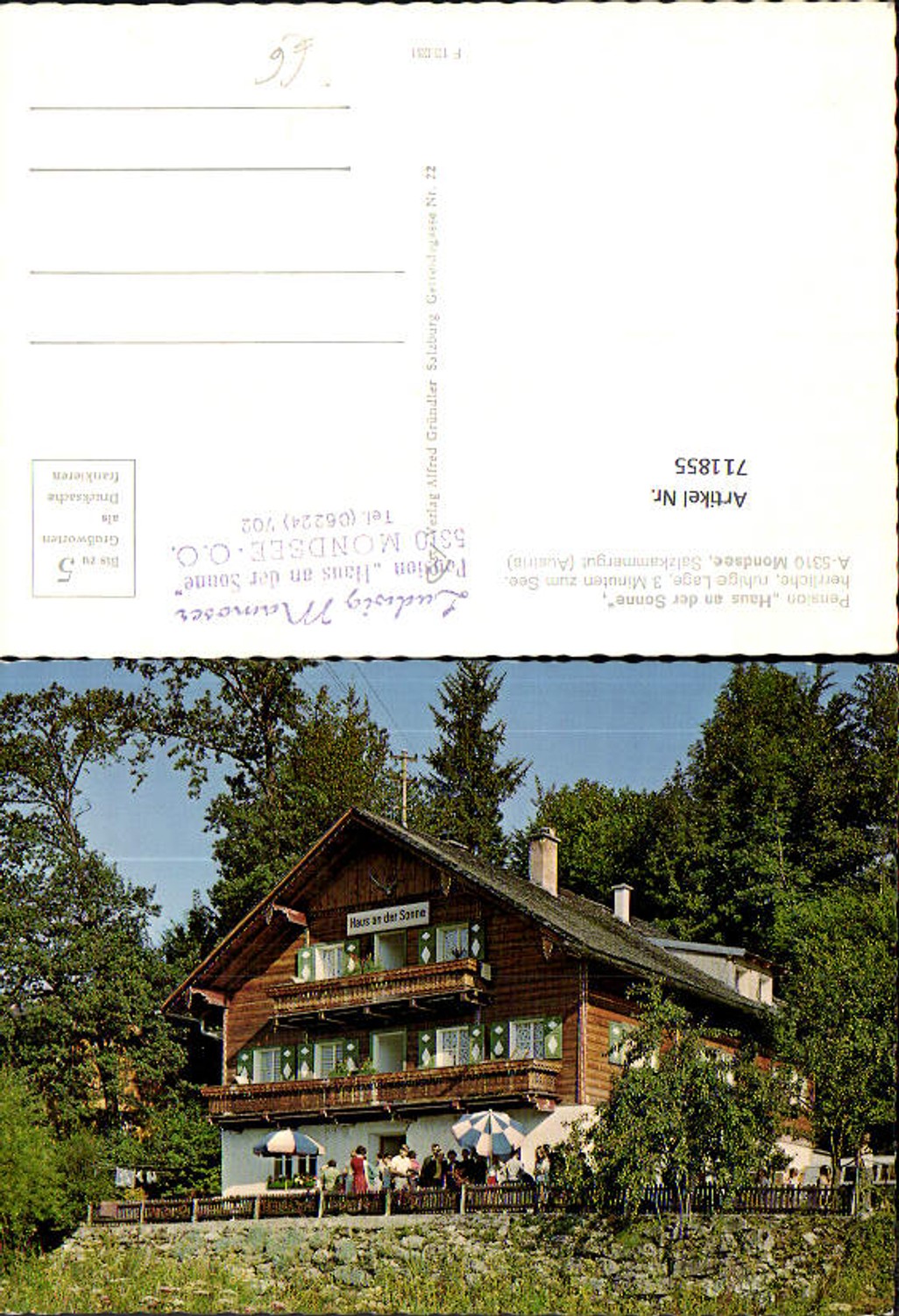 711855 Mondsee Pension Haus a. d. Sonne Salzkammergut