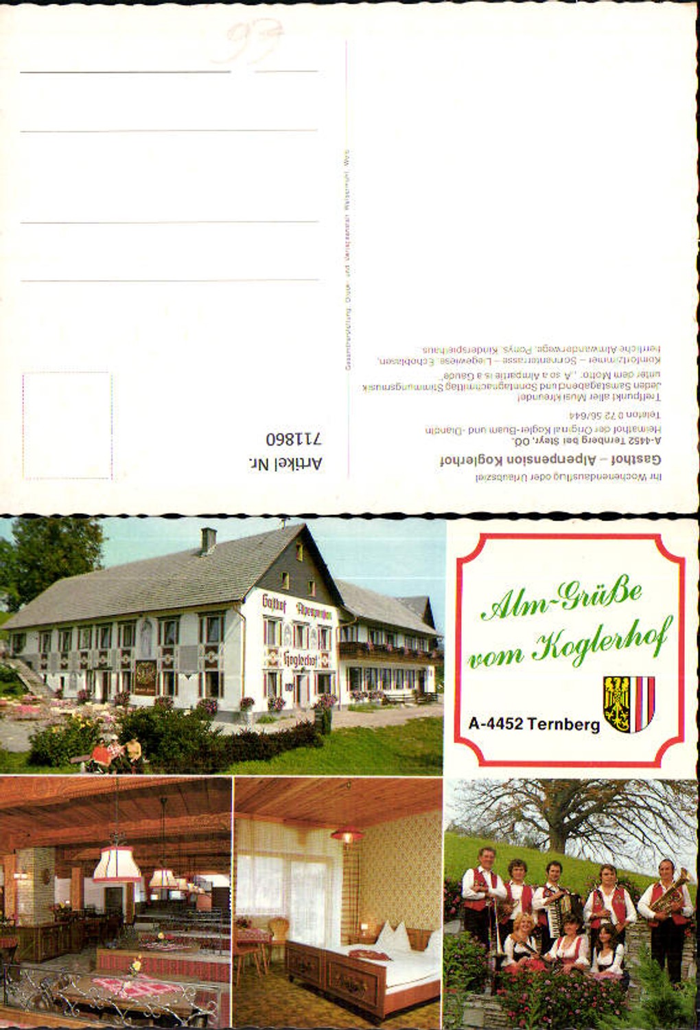 711860 Mehrbild AK Ternberg b. Steyr Gasthof Alpenpension Koglerhof Original Kogler-Buam u. Diandln Musik