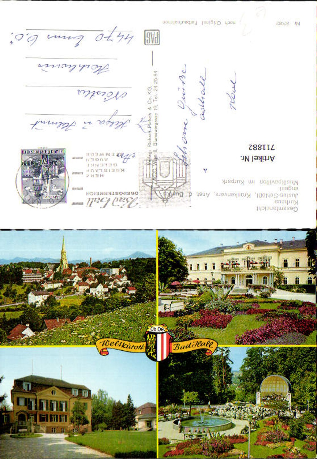 711882 Mehrbild AK Bad Hall Kurhaus Justus-Schlößl Musikpavillon