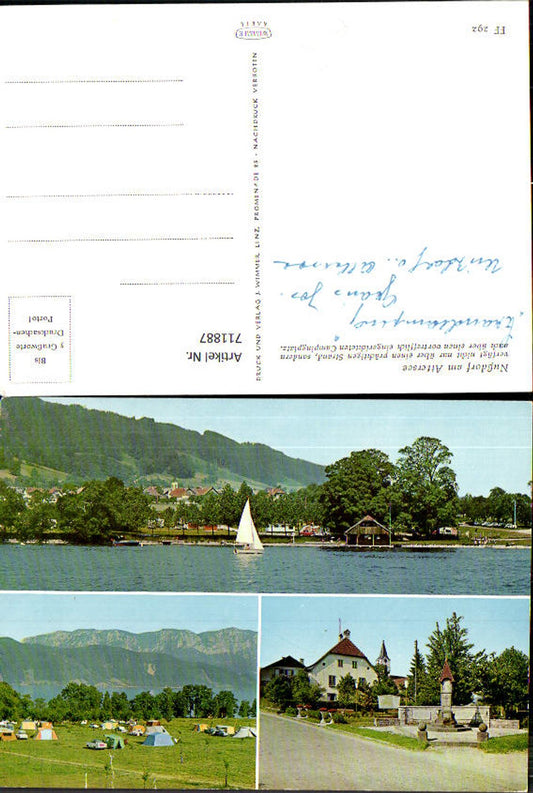 711887 Mehrbild AK Nußdorf a. Attersee Campingplatz Segelboot