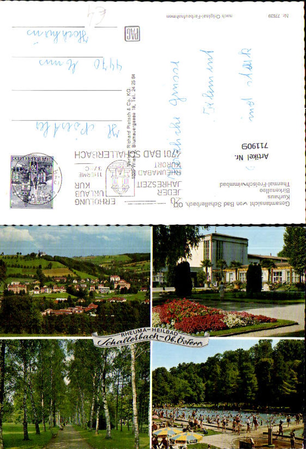 711909 Mehrbild AK Bad Schallerbach Kurhaus Birkenallee Freibad