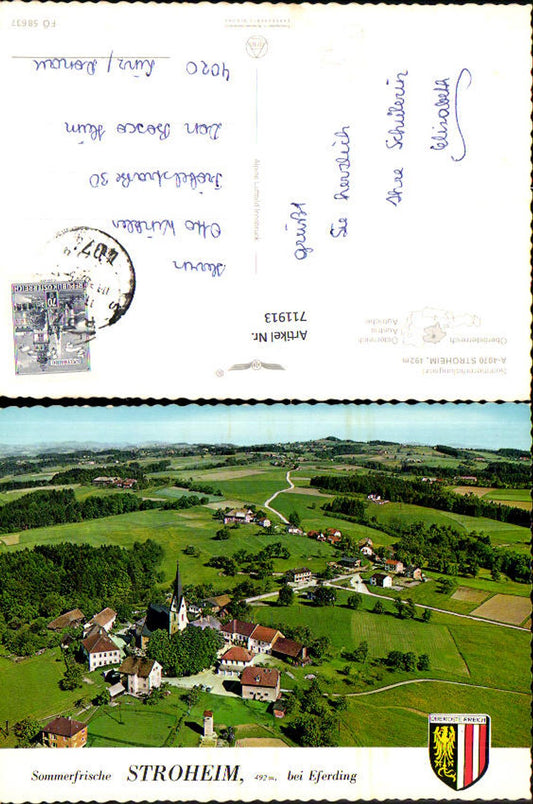 711913 Fliegeraufnahme Stroheim b. Eferding pub Alpine Luftbild FÖ 58637