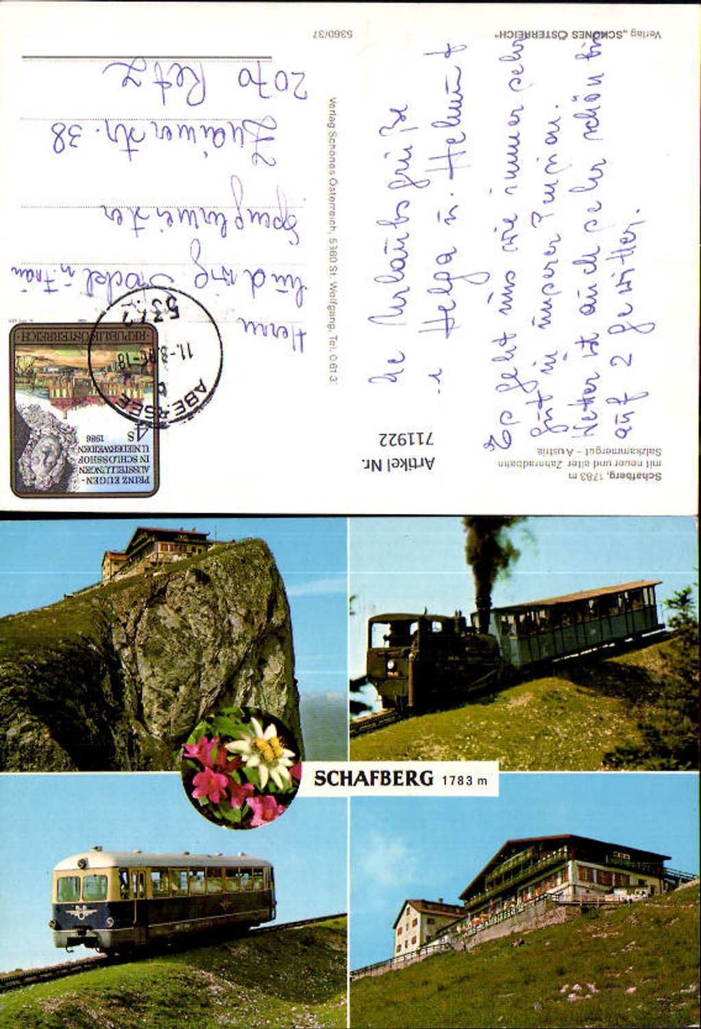 711922 Mehrbild AK Schafberg Neue u. Alte Zahnradbahn Eisenbahn St Wolfgang im Salzkammergut Dampflok
