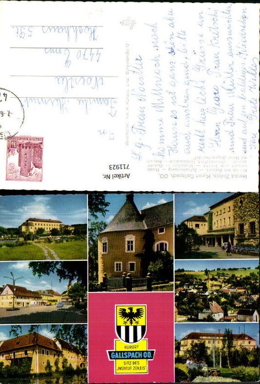 711923 Mehrbild AK Gallspach Institut Zeileis Kurpark Marktplatz Wasserschloss Hotel Bayerischer Hof