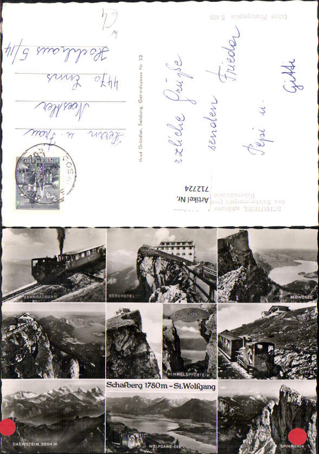 712724 Mehrbild AK Schafberg St Wolfgang im Salzkammergut Zahnradbahn Berghotel Bergbahn