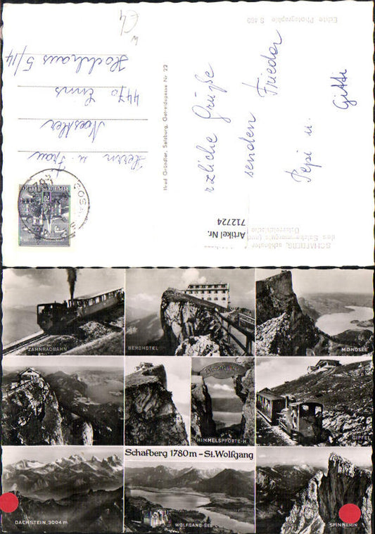 712724 Mehrbild AK Schafberg St Wolfgang im Salzkammergut Zahnradbahn Berghotel Bergbahn