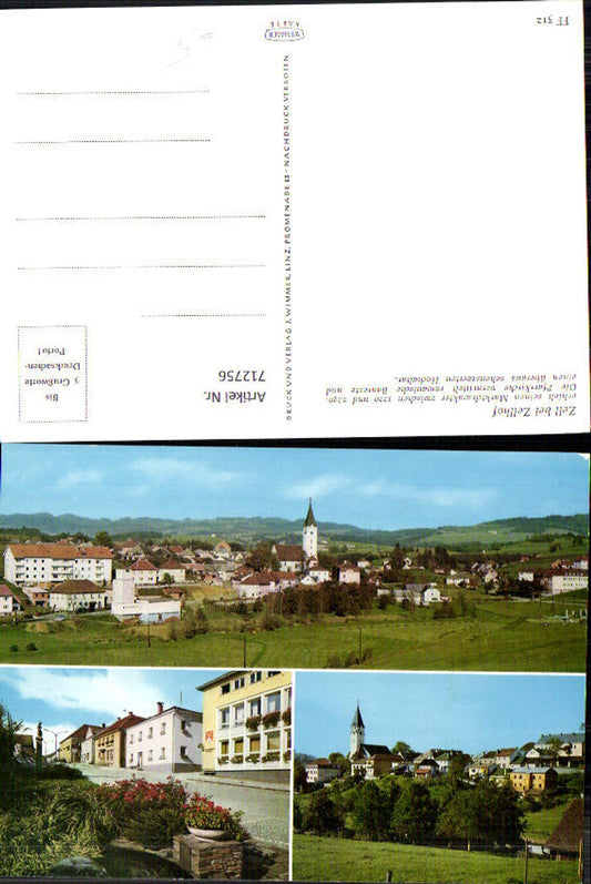 712756 Mehrbild AK Zell b. Zellhof Ansicht Pfarrkirche Brunnen