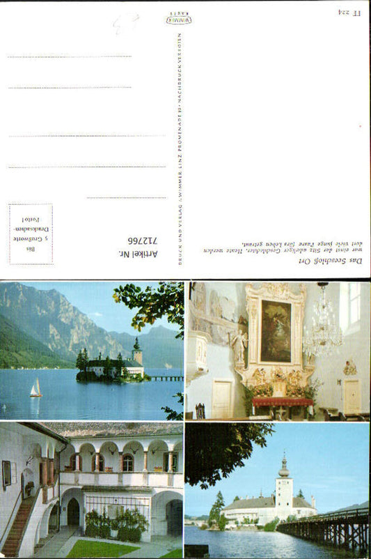 712766 Mehrbild AK Gmunden Schloss Ort Altar Brücke Segelboot