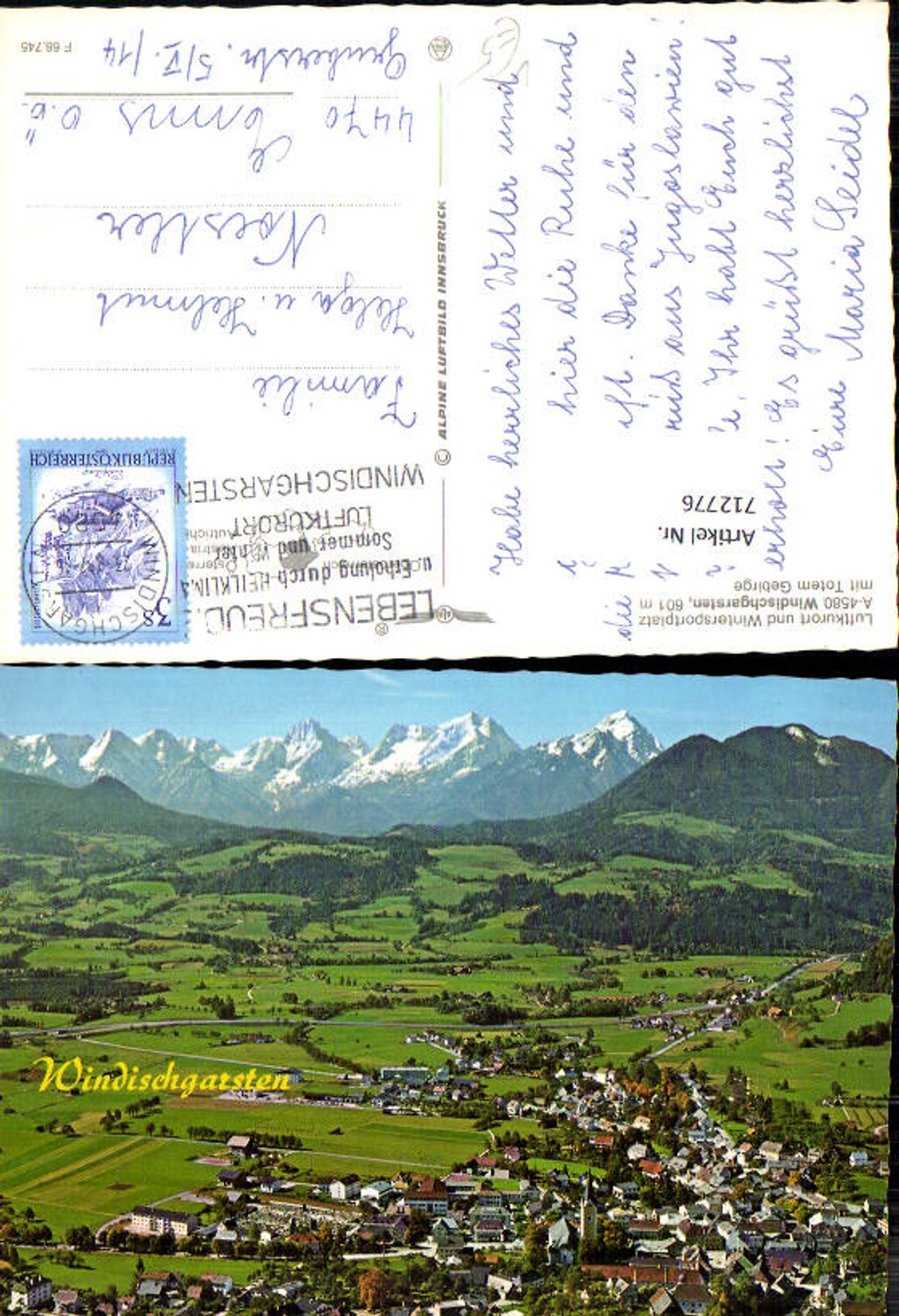712776 Aerial photograph of Windischgarsten with Totem Mountains (Alpine aerial photo F 68745)