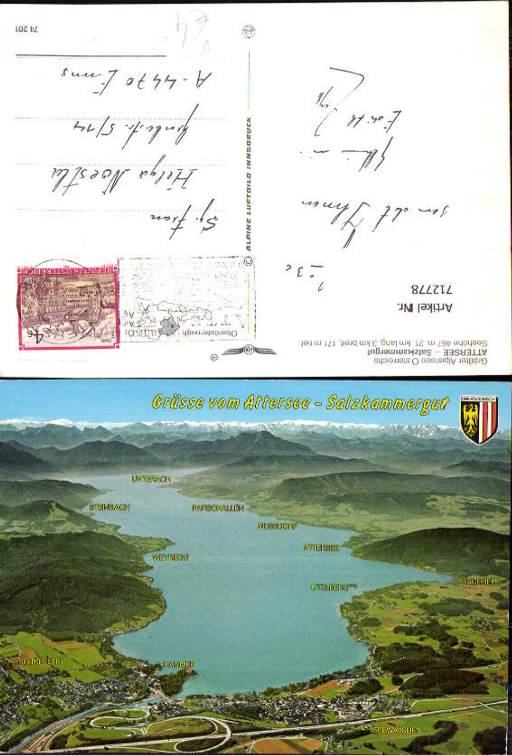 712778 Aerial photograph Attersee Salzkammergut Kammer Weyregg Litzlberg Nussdorf pub Alpine aerial photo 74201