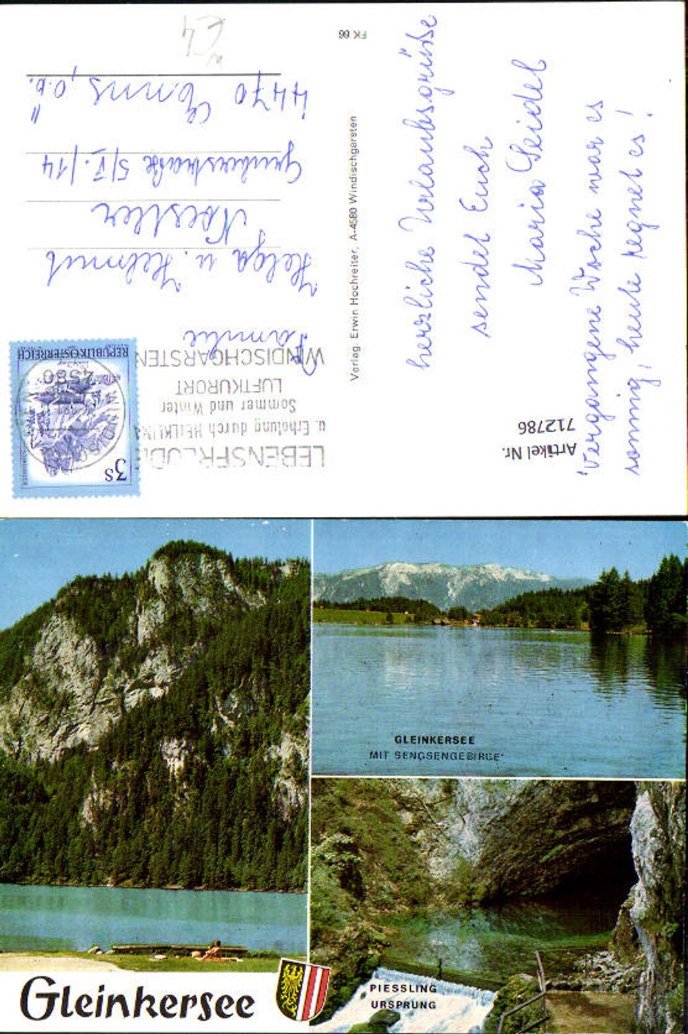712786 Multi-image AK Windischgarsten Gleinkersee with Sengsengebirge Piessling spring