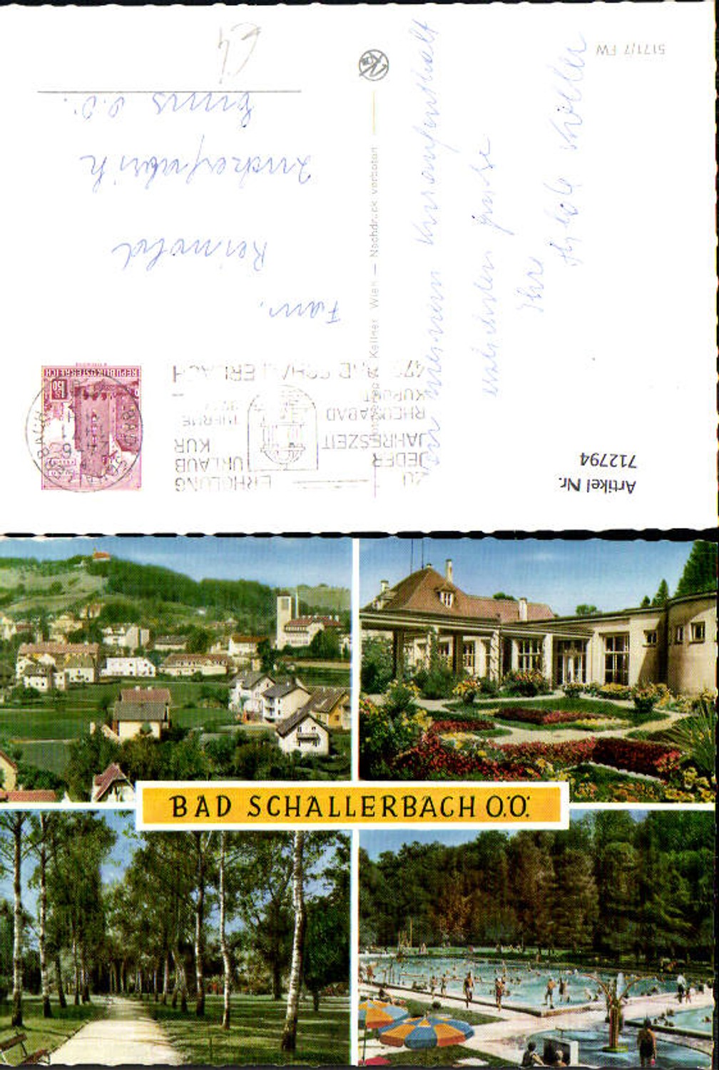712794 Mehrbild AK Bad Schallerbach Kurhaus Schwimmbad Allee Park