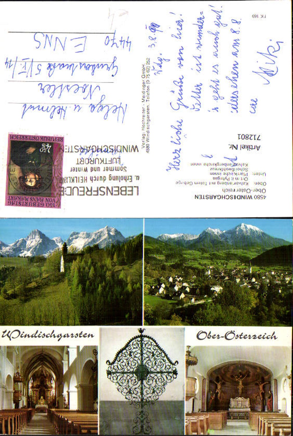 712801 Mehrbild AK Windischgarsten Kirche Inneres Altar Kreuz