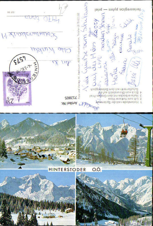 712805 Mehrbild AK Hinterstoder Lift zum Hutterer Höss Huttererböden Blick auf Spitzmauer Winteransicht