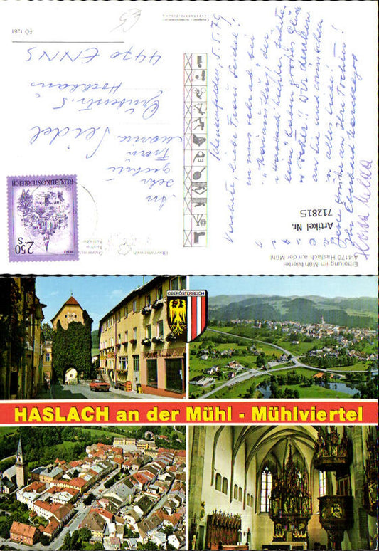 712815 Multi-image AK Haslach ad Mühl Mühlviertel Church Interior Aerial view