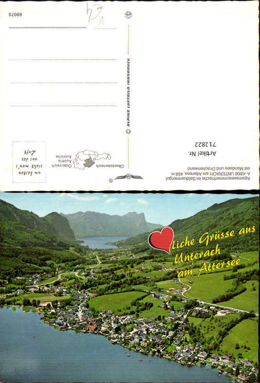 712822 Aerial photograph of Unterach am Attersee with Mondsee and Drachenwand pub Alpine aerial view 69075
