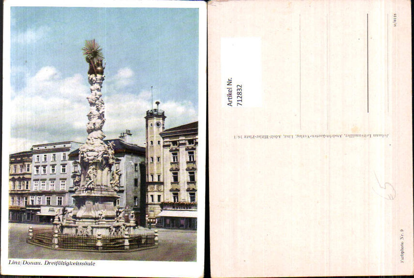 712832 Linz on the Danube Trinity Column Main Square