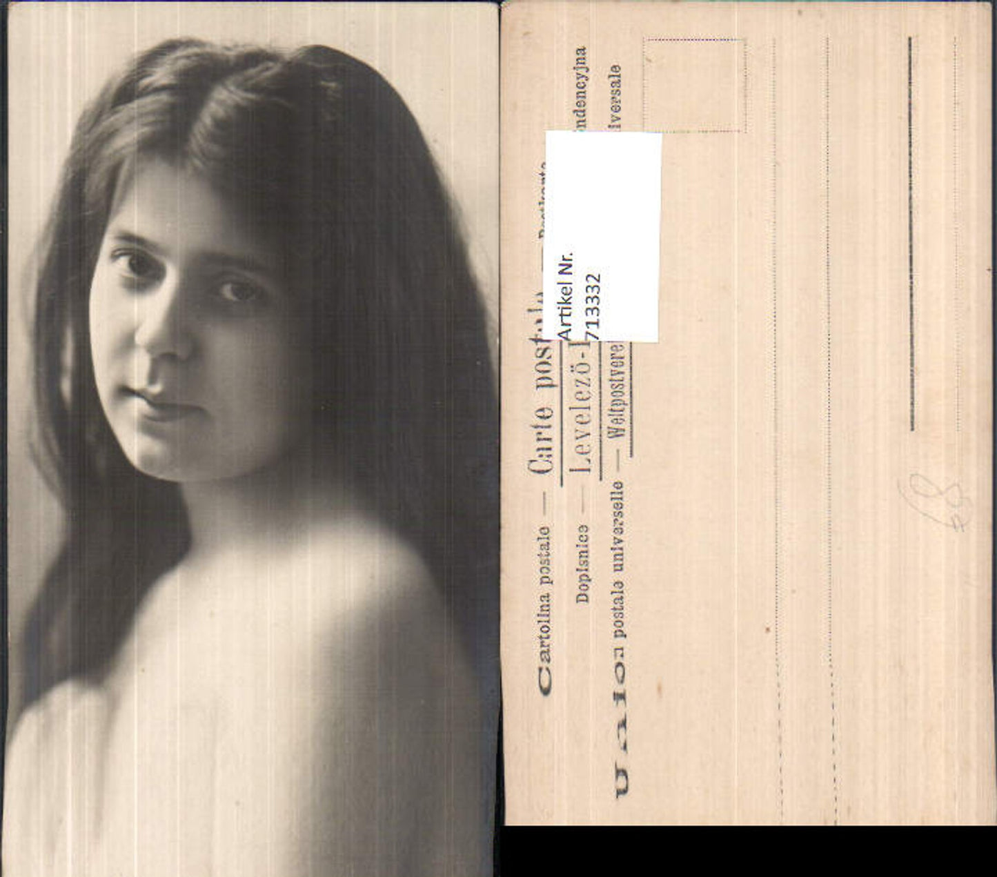 713332 Foto-AK tolles Portrait Mädchen Frau