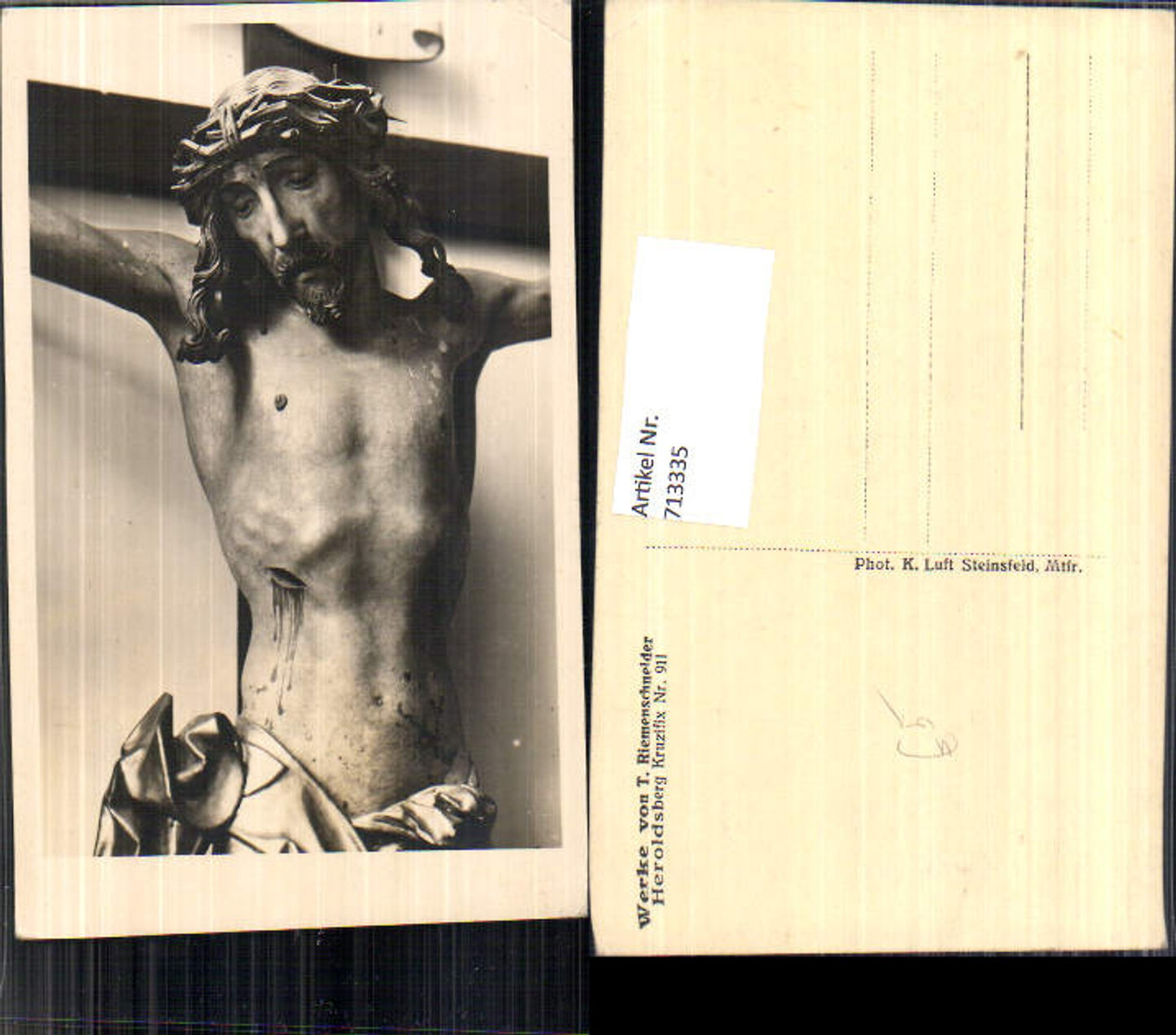 713335 Foto-AK Kreuz Jesus Religion T. Riemenschneider Heroldsberg Kruzifix 911