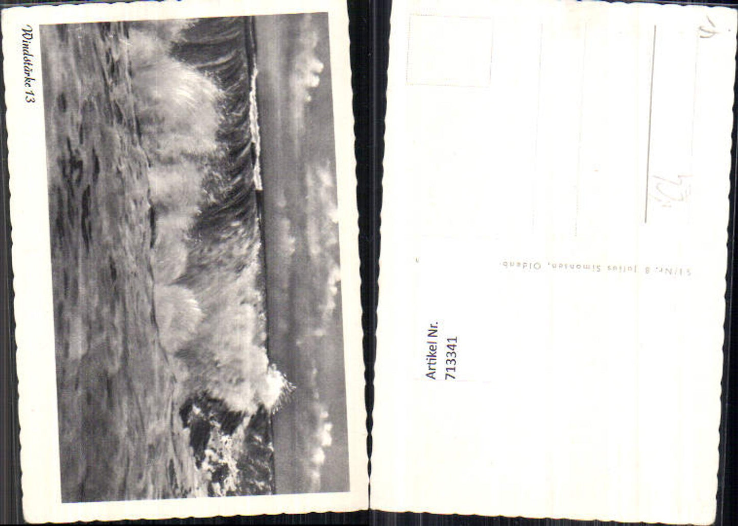 713341 Foto-AK Meer Wellen Brandung Sturm pub Julius Simonsen Oldenburg