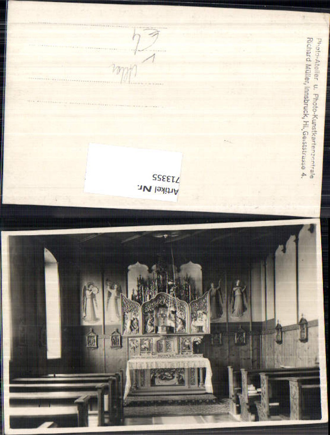 713355 Foto-AK Kirche Altar Fotokunst Richard Müller Innsbruck