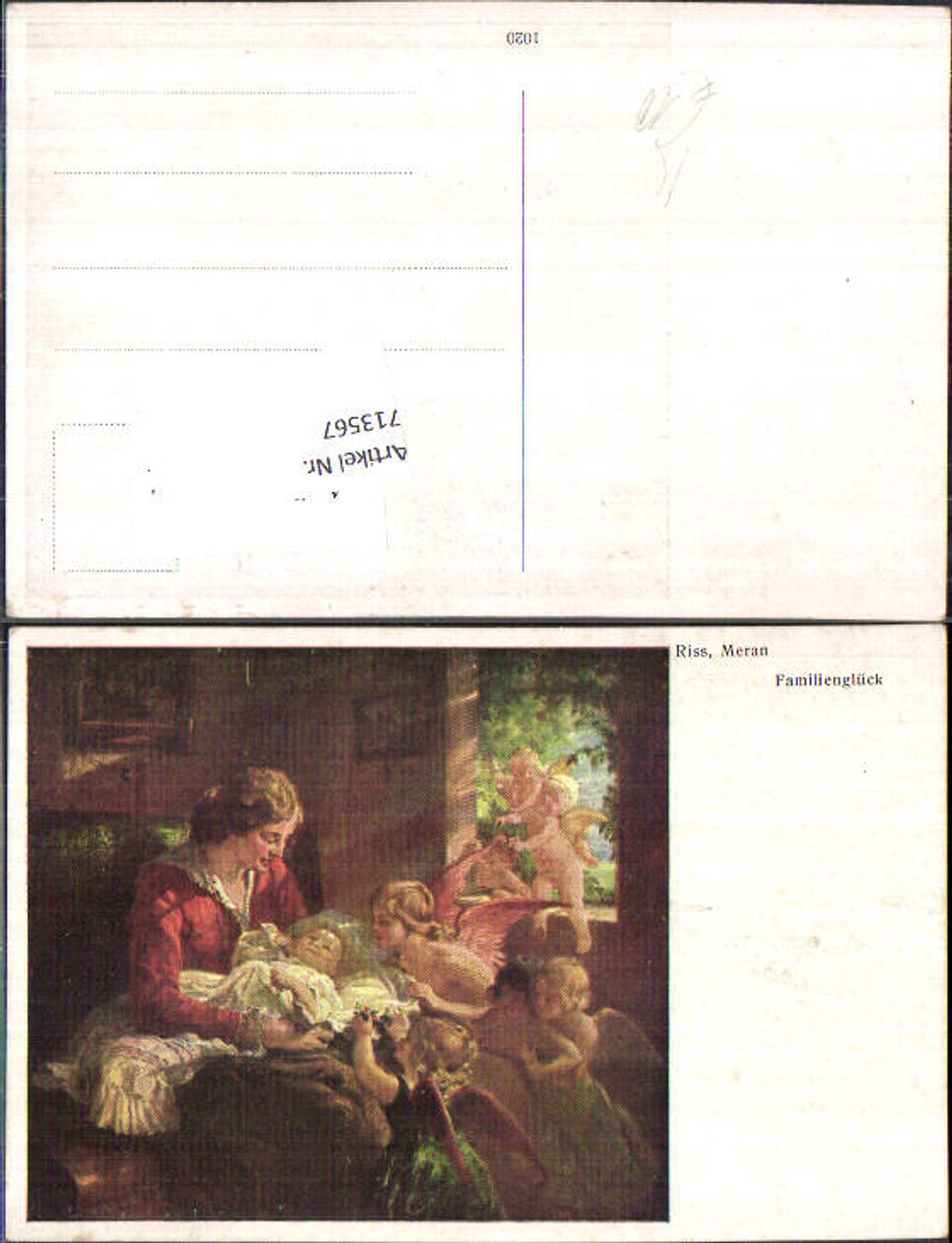 713567 Künstler AK Riss Meran Familienglück