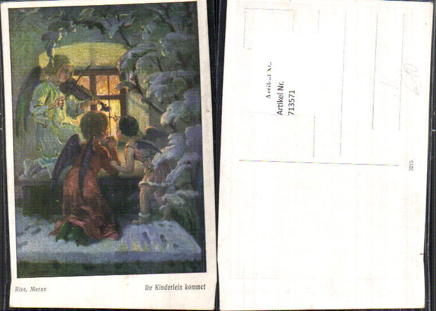 713571 Künstler AK Riss Meran Weihnachten Engel Geige